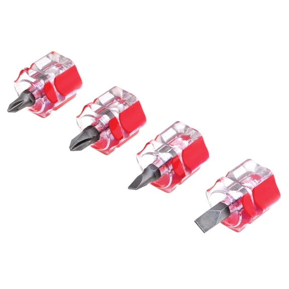 Performance Tool W80004 4 Piece Mini Stubby Screwdriver Set (Phillips sizes: #1 and #2, Slotted sizes: 3/16 and 1/4"), Sewing Machines Screwdriver