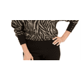 thumbnail image 3 of JM Collection Women's Zebra Print Jacquard Sweater Black Size Petite Medium, 3 of 3
