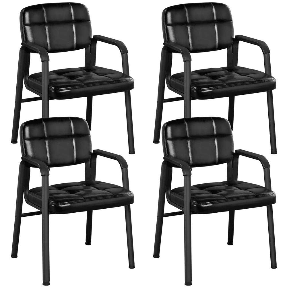 Topeakmart 4pcs Office Reception Chairs Executive Leather Guest Chairs