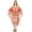 Orange, variant on Printed Short Turkish Kaftan For Women's Sexy Kaftan Evening Gown Beachwear Dress