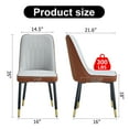 thumbnail image 4 of Hassch PU Leather Dining Chairs, Set of 2 Modern Upholstered Kitchen & Dining Room Side Chairs with Golden Tipped Black Metal Legs, Easy Assembly (Light Gray+Brown), 4 of 7