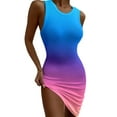 thumbnail image 2 of LilyLLL Womens Gradient Color Tie Dye Print Stretch Sleeveless Tank Dress, 2 of 3