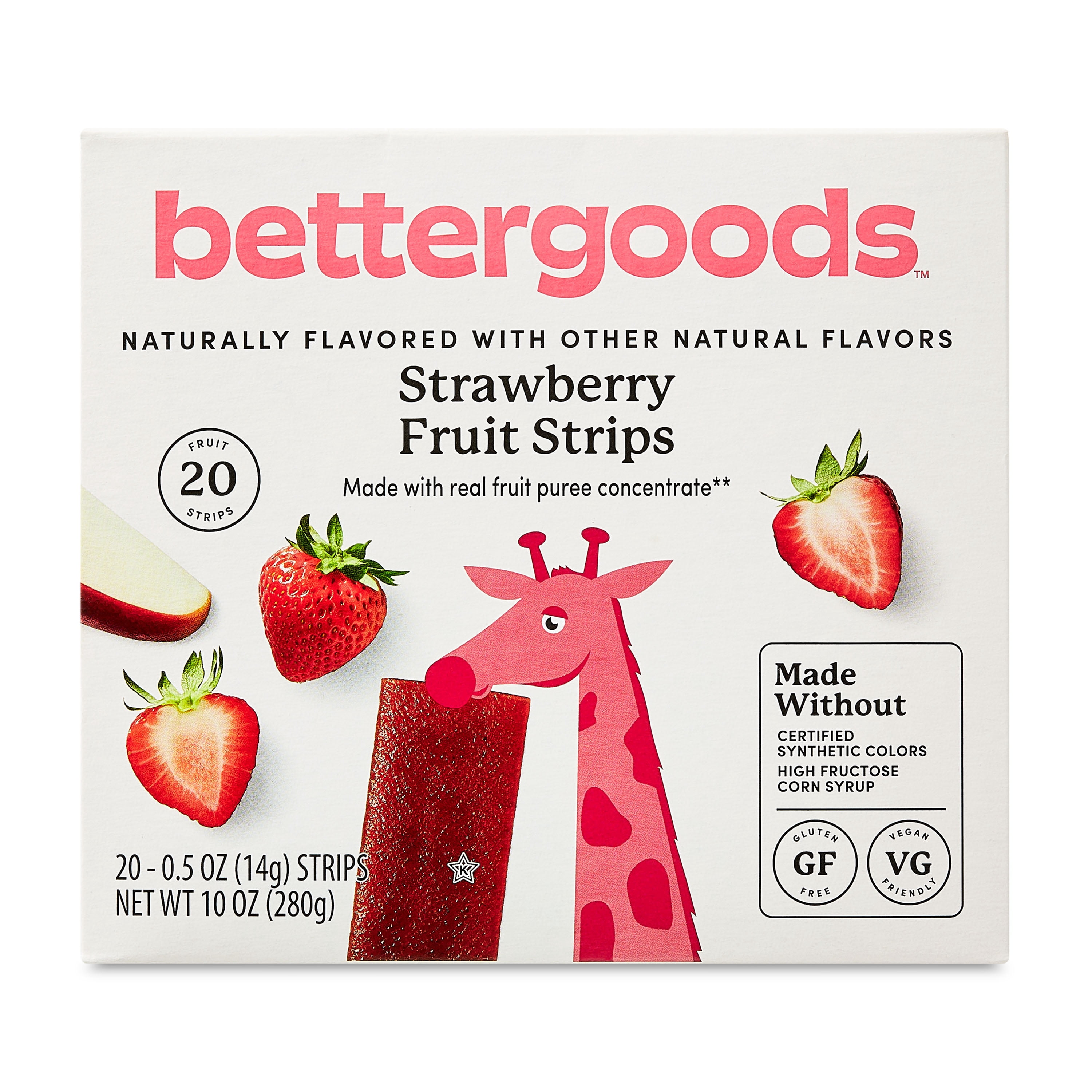 (10 pack) bettergoods Strawberry Fruit Strips, 10 oz, 20 Count