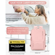 Backpack for Women Men, Carry On Backpack for Everydayon Airplane,Laptop Backpack with Shoe Compartment, Flight Approved Personal Item Bag Waterproof Luggage Backpack pink