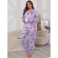 thumbnail image 4 of Cueply Womens Plus Size Pajama Set Long Sleeve Pjs for Women Soft Sleepwear Loungewear Nightwear With Pockets, 4 of 7