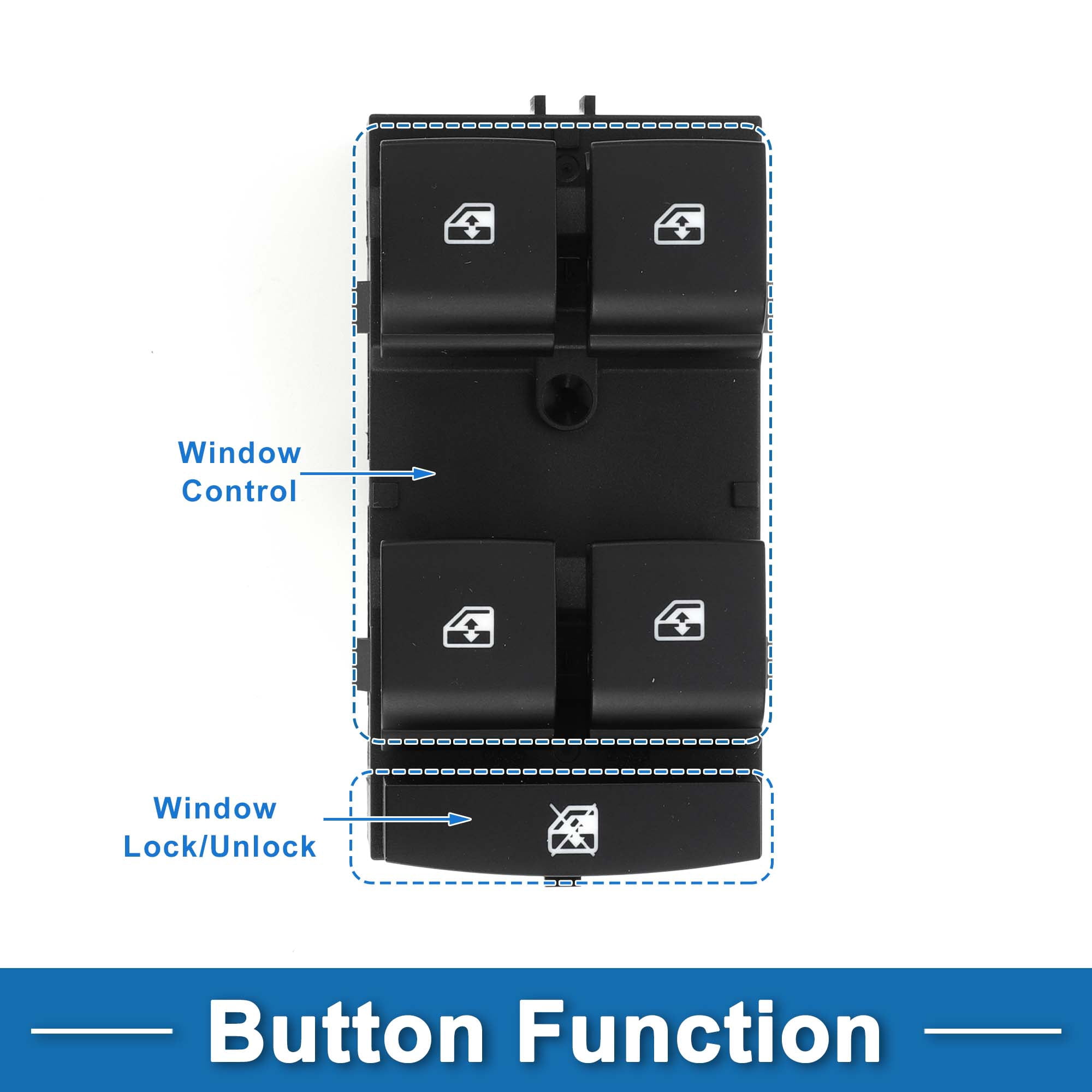 Unique Bargains Power Window Switch Window Control Switch for Chevrolet Sonic Trax Black