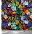 thumbnail image 1 of Soimoi Cotton Duck Fabric Coral & Jellyfish Ocean Printed Craft Fabric by The Yard 56 Inch Wide, 1 of 1