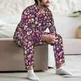 thumbnail image 7 of Naloa music Skull record Guitar Men’s Pajamas Set - Long Sleeve Button Down Sleep Shirt and Pajama Bottoms Sleepwear Set-Medium, 7 of 7