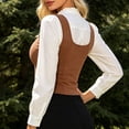 thumbnail image 5 of Women's Sleeveless Western Cowgirl Rodeo Outfit Lace Up Vests Tops Renaissance Business Casual Country Concert Costume Outfits, 5 of 9