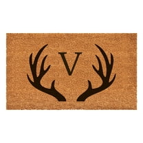Antler Monogram Doormat, 24" x 48" (Letter V)