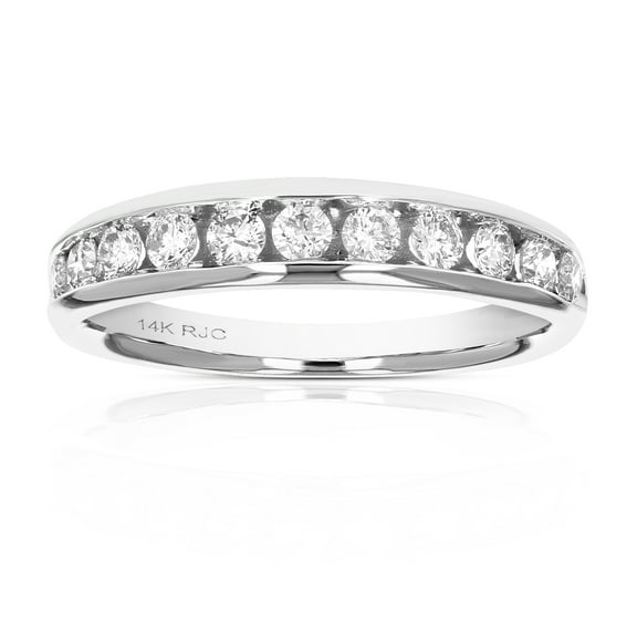 Vir Jewels 1/2 CTTW Comfort Fit Diamond Wedding Band in 14K White Gold Channel Size 5.5 Female Adult