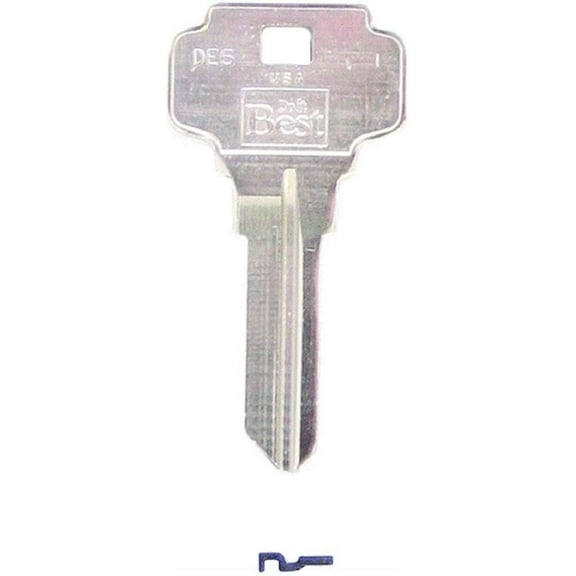 Kaba Ilco Corp. House Key DE6 D1054K - Nickel Plated, De6 Key Blanks - 10 Pack