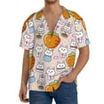 thumbnail image 3 of Xecao offers the Cartoon Cute Rabbit for Men's Casual Short-sleeved Shirt, a button-up collared shirt with a pocket, perfect for beach vacations and yacht travel in the Large size., 3 of 7