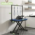 thumbnail image 2 of Large 47 Inch Black Dog Grooming Table With Adjustable Height, Foldable Design, X-Lift Mechanism, Tool Organizer for Pet Grooming, 2 of 12