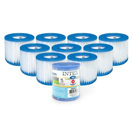 Intex Type H Easy Set Filter Cartridge Replacement for Swimming Pools (10 Pack)