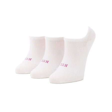 HUE Women's 3 Pair Pack Liner Socks White One Size US