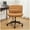 Brown, variant on GloryStar Office Chair with Wheels, Armless Cross Legged Office Chair with Height Adjustable, Pu Leather Office Chair, Vanity Chair for Make Up,Small Space,Bed Room, Office