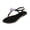 Black, variant on Fridja Women Rhinestone Flat Open Toe Slippers Shoes Comfy Sandals Casual Comfortable Beach Sandals