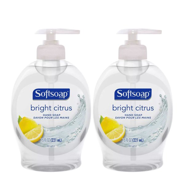 Softsoap Liquid Hand Soap, Bright Citrus, 7.5 fluid ounces, Pack of 2
