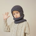 thumbnail image 4 of 5-12Y Kids Earflap Beanie and Scarf Set for Girls Boys,Winter Warm Knit Ski Hat with Fleece Lined for 4-10 Years, 4 of 5