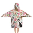 thumbnail image 2 of Chihuahua and Flower Florals Blanket Hoodies for Kids 6-13YR Oversize Wearable Blanket Hoodies for Boys Girls Teens, 2 of 7