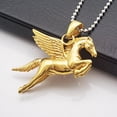 thumbnail image 3 of Collier Pendentif Cheval Volant en Acier Inoxydable pour Hommes avec Chaîne de Perles, 3 of 4