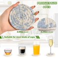 thumbnail image 3 of Haosy Set of 6 Drink Woven Coaster with Holder Heat Resistant Non-Slip Bar Coasters 4 Inches Blue White Stripes and Blue Flowers, 3 of 7