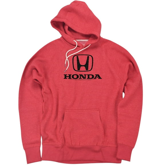 Honda Standard Logo Unisex Adult Slim Fit Pull-Over Heather Hoodie, Red, Small