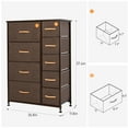 thumbnail image 3 of Pellebant  Fabric Vertical Dresser Storage Tower with 9 Drawers Brown Medium Wood, 3 of 8