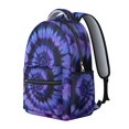 thumbnail image 2 of Purple and Black Tie Dye Pattern Backpack for School, Cute School Bag with Adjustable Shoulder Straps and Padded Back, 15.3"x11"x7.1", 2 of 5