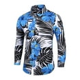 thumbnail image 4 of PBNBP Mens Dress Shirts Floral Print Personality Business Long Sleeve Dress Shirts Vintage Button Down Shirts Turn Down Collar Tops, 4 of 7