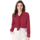 thumbnail image 1 of INSPIRE CHIC Blusa Elegante De Oficina De Trabajo Para Mujer, Camisa Plisada Con Cuello De Lazo Y Manga Larga Borgo?a M, 1 of 6