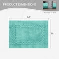 thumbnail image 3 of Home Weavers Classy Bathmat 100% Cotton Tufted Bath Rug, Extra Soft and Absorbent Bath Rugs, Non-Slip Plush Bath Carpet, Machine Wash, bath rug for Bathroom, 17"x24" Rectangle, Aqua, 3 of 9