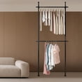 thumbnail image 3 of Floor to Ceiling Drying Rack, Adjustable Freestanding Clothing Rack No Drill Needed, Space Saving Garment Rack, Heavy Duty 220 lbs Load, Clothes Organizer for Laundry, Room & Apartment, 3 of 9