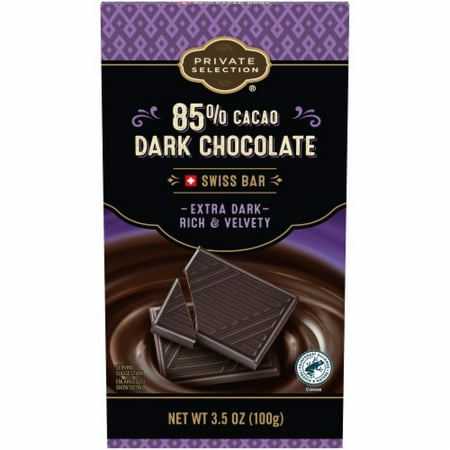 2X - Private Selection 85% Cacao Dark Chocolate Swiss Candy Bar 3.5 oz