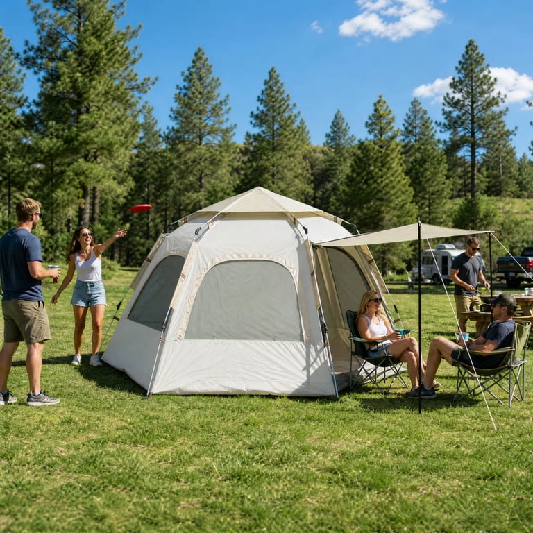GVDV Instant Tents for Camping 4 Person Tent Waterproof Easy Setup