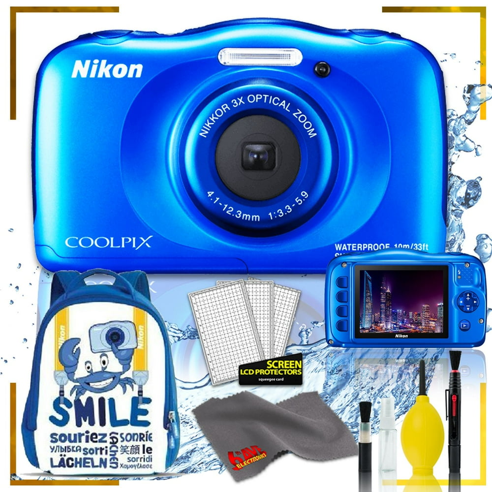 Nikon Coolpix W150 Digital Camera Blue (Intl Model) with Camera