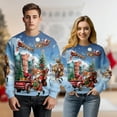 thumbnail image 3 of Classic Santa Christmas Sweatshirt, Vintage Holiday Reindeer Scene Crewneck, Festive Snowy Village Xmas Pullover, Cozy Winter Gift for Men Women Friends, 3 of 6