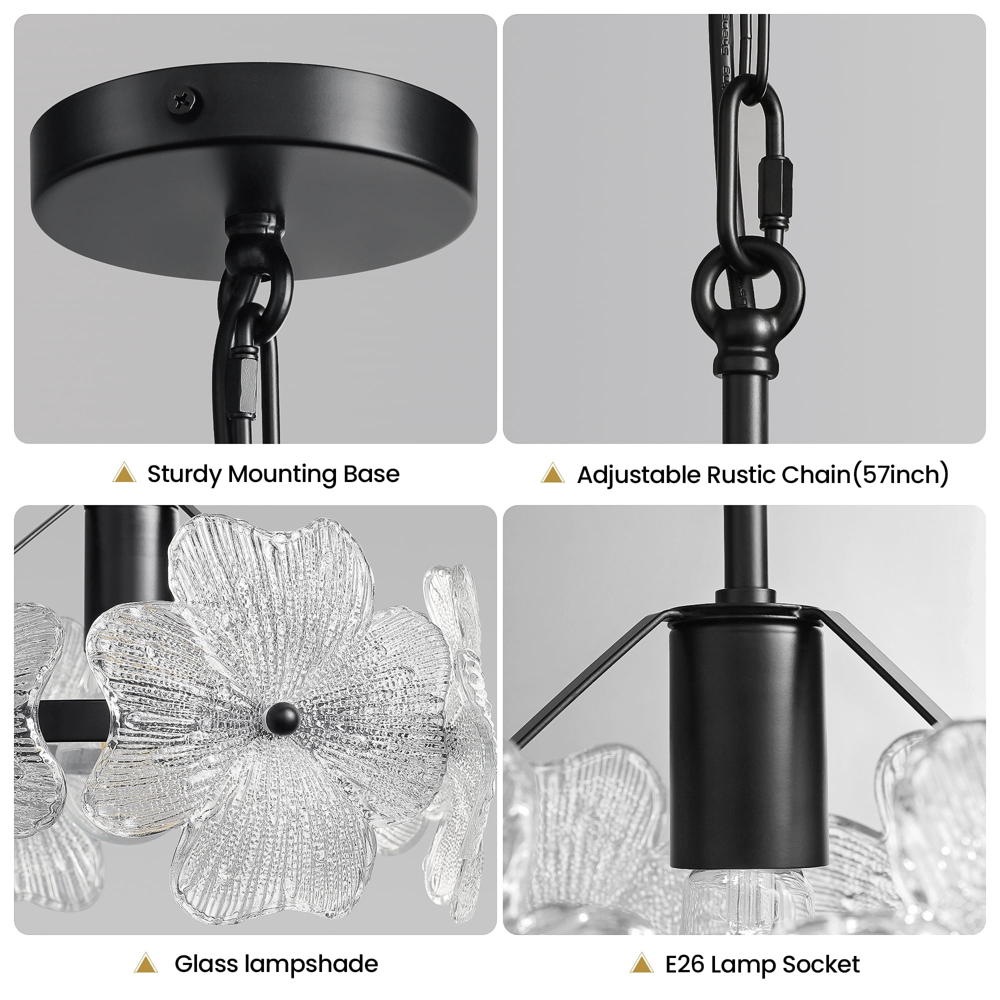 Pendant Light with Petal Glass Lampshade Modern Minimalist Pendant Light Fixture Hanging Island Light for Dining Room Living Room Hallway