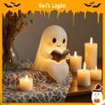 thumbnail image 2 of Cute Ghost Reading Book Lamp, Cute Halloween Ghost Night Light, Light up Ghosts Halloween Decorations for Indoor Home Table Centerpiece Bedroom Shelf Readers (8.6 Inch), 2 of 8