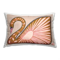 Stupell Industries Boho Floral Swan Decorative Printed Throw Pillow, 14 x 20