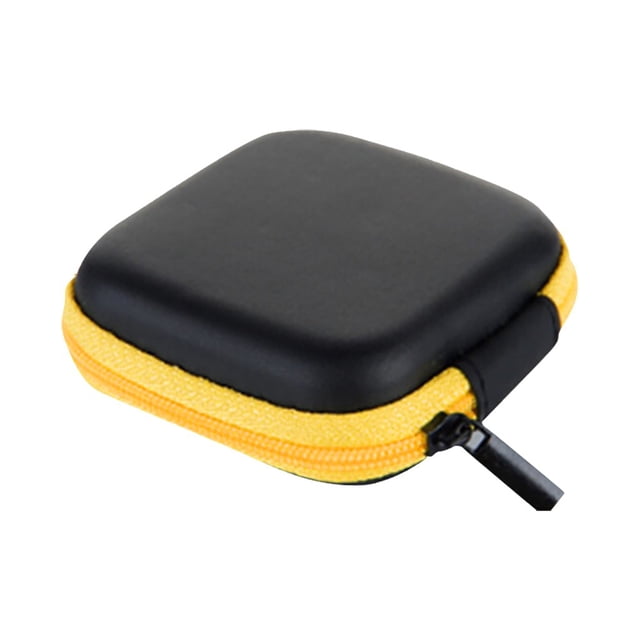 BINGLI Mini-Portable Hard Shell Square Earbuds Case for Wired/Wireless Earbuds, Cell Phone Accessories Organizer for Earphones Tech Pouch