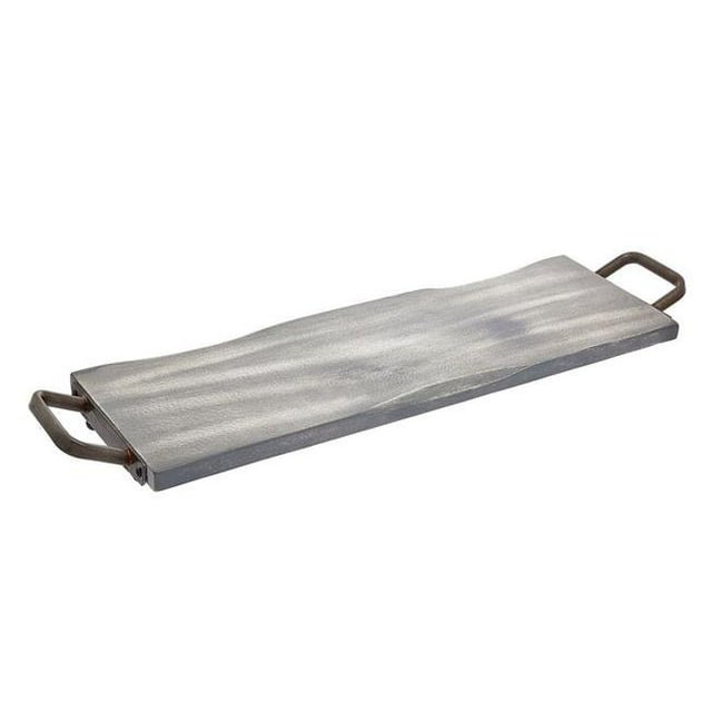 Godinger 33601 26 in. Grey Wash Wood & Metal Tray