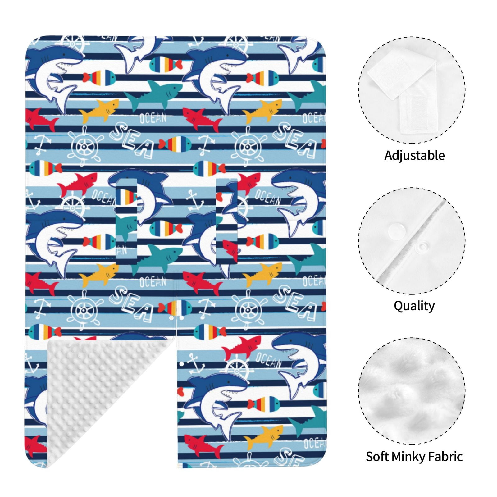 Naloa Fish And Shark Baby Car Seat Cover, Breathable Baby Carrier Cover, Multiuse Baby Carrier Cover & Nursing Breastfeeding Cover