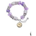 thumbnail image 2 of Delight Jewelry Silvertone Domed Music - Clarinet Purple Butterfly Bead Charm Bracelet, 7"+1" Extender, 2 of 5
