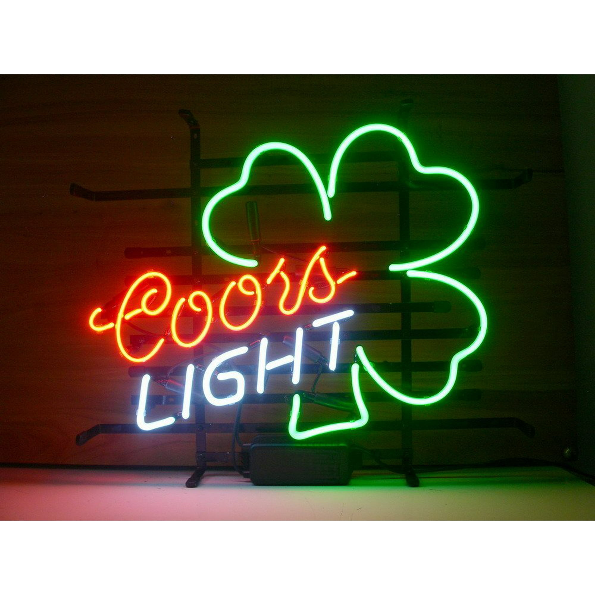 Desung Brand New Coors Light Shamrock Neon Sign Lamp Glass Beer