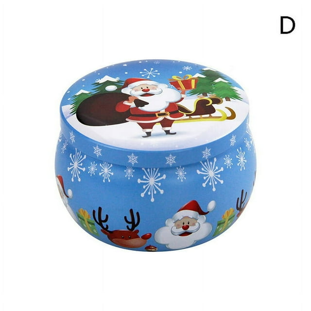 1 Pcs Mini Christmas Tinplate Candy Tin Can Scented Tin Jars Candle Container