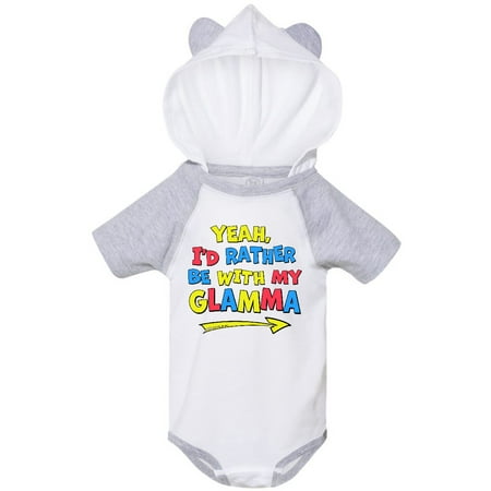 

Inktastic Yeah I d Rather be with My Glamma in Red Yellow and Blue Gift Baby Boy or Baby Girl Bodysuit