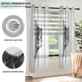 thumbnail image 3 of Yayeee Window Curtains Light Filtering 63"x42" Grommet Panel Pair Home Living Room Decor, Black Cute Cat, 3 of 7
