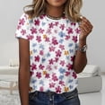 thumbnail image 2 of Camiseta ZOCANIA Graphic Tees para mujer de algodón con estampado floral, 2 of 2